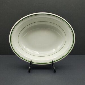 Jackson China Oval Vegetable Serving Bowl Com of PA Green Bands Bowl